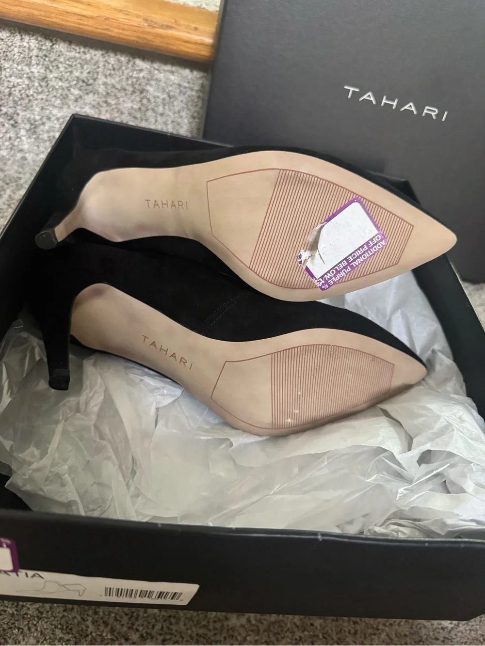Tahari Black Suede Pointed-Toe Stiletto Booties - Women's NIB SZ 8M